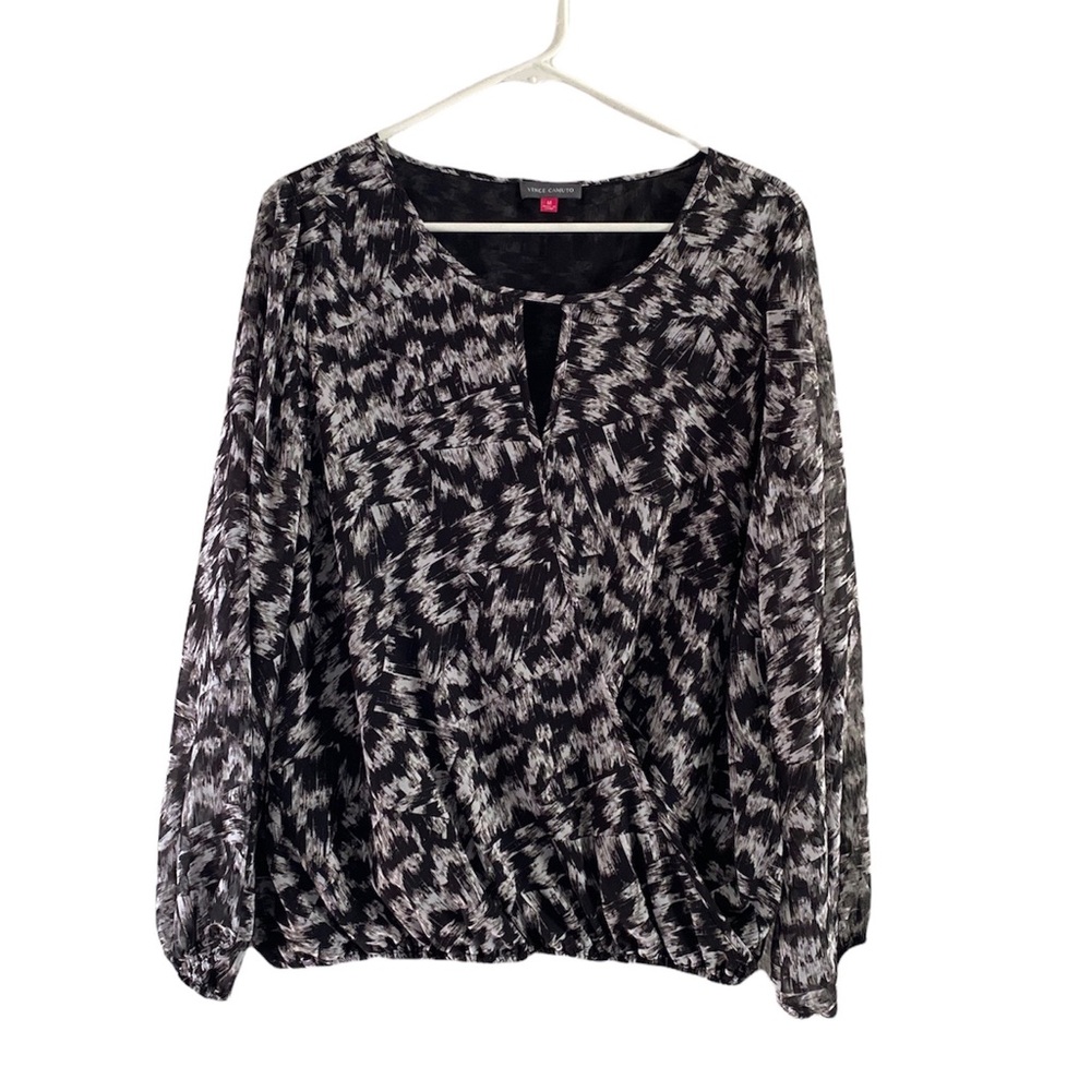 VINCE CAMUTO Sheer Crossover LongSleeve Beautiful Blouse/ Tops - Picture 3 of 5